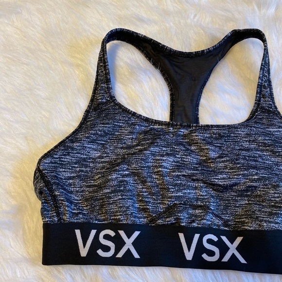 VSX Sport Victoria’s Secret Sports Bra Womens Size Large Gray Wireless Racerback - Picture 2 of 6